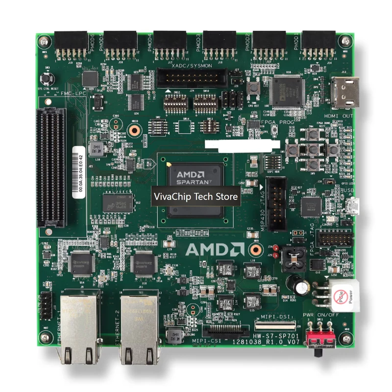 Фото Комплект для ознакомления с FPGA VivaChip TechEK-S7-SP701-G Spartan-7 SP701, подходит для разработки встраиваемых систем и проектирования цифровой логики №3