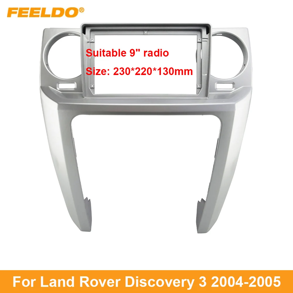 

FEELDO Car Audio 9" Big Screen Dash Fascia Panel Frame Kit Adapter For Land Rover Discovery 3 (04-05) Radio Dash Frame