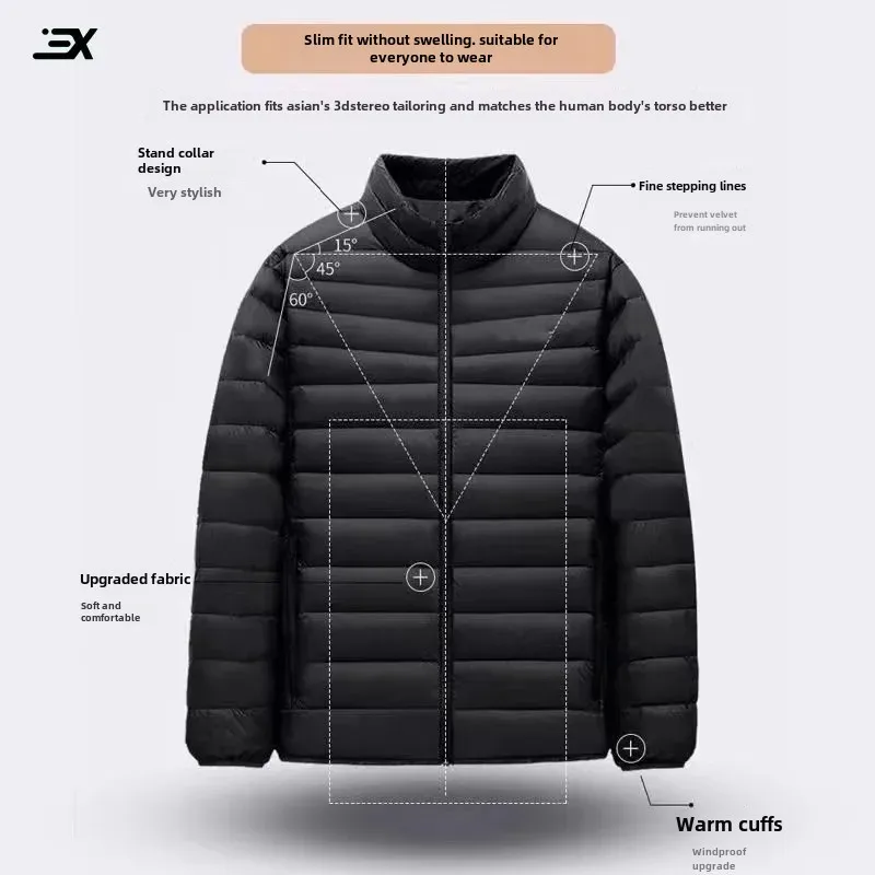 Men's Lightweight Down Jacket With Storage Bag Easy Carry Simple Casual Duckfeathered Vest For All Seasons