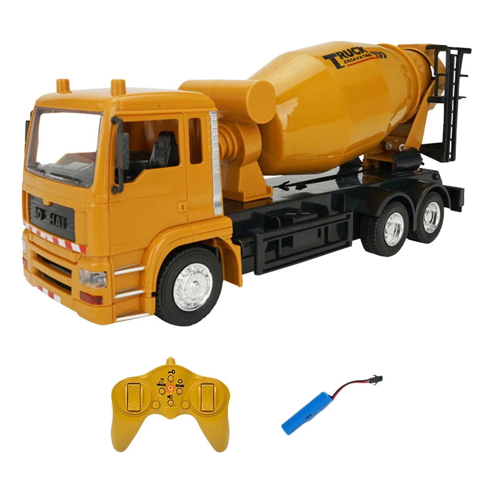 

10CH RC самосвал масштаб 1/24 Бетономешалка инженерное транспортное средство с подсветкой звуковой смеситель резервуар обратный Радиоуправляе...