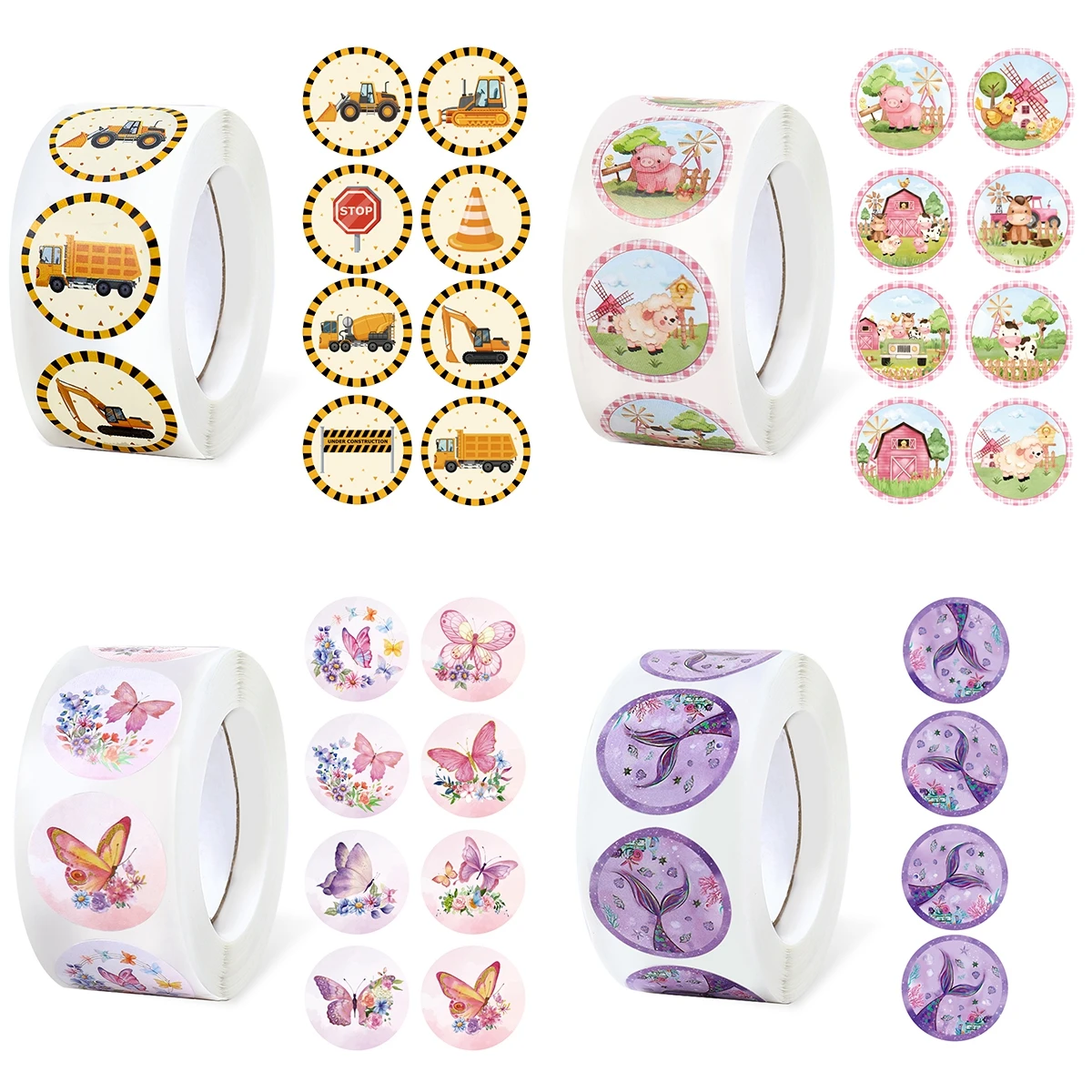 Хвост русалки бумажные наклейки животные бабочка инженерное транспортное