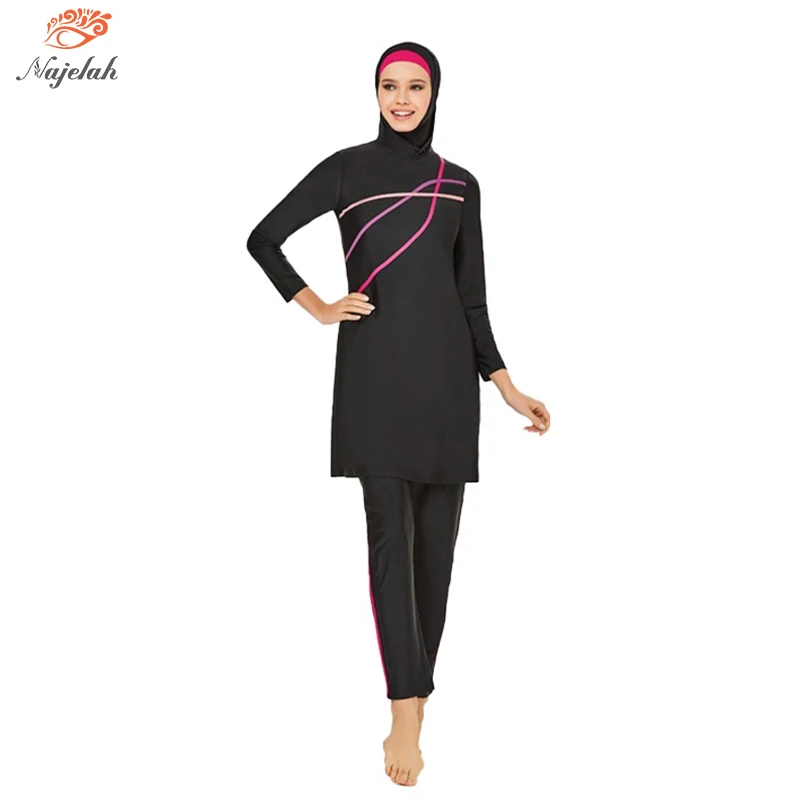 

Muslim Modest Swimwear Women Swimsuit Hijab Islamic Burkini Cover Ups Long Sleeve Swimming Suit Hijabs For Woman Bathing Swim