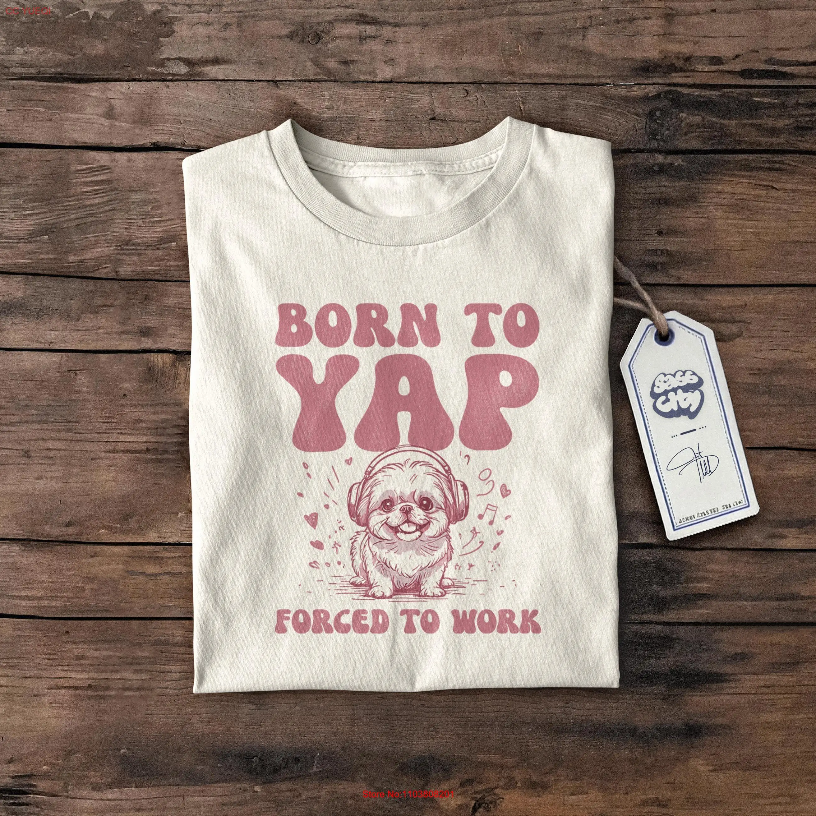 Футболка Born to Yap Forced Work Retro Meme Funny Yapper Yapping Quote Sarcastic Oversized s Для ее длинных или