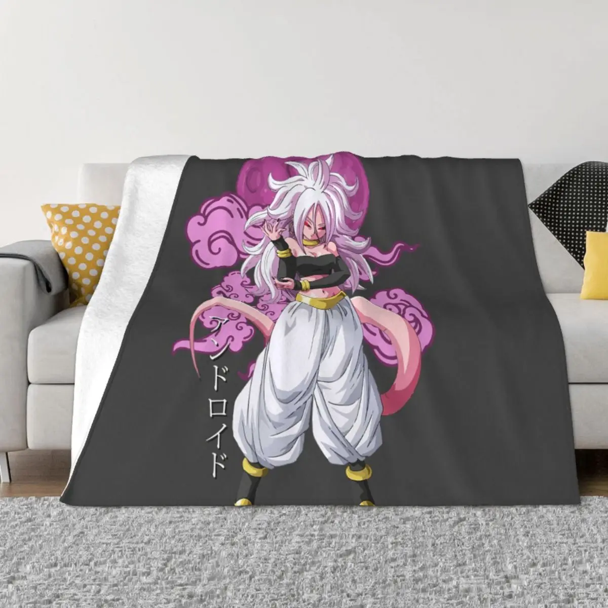 

2022 MDFLT New Spring Summer Autumn Flannel Blanket Android 21 - DragonBall Throw Blanket Bedding Throws