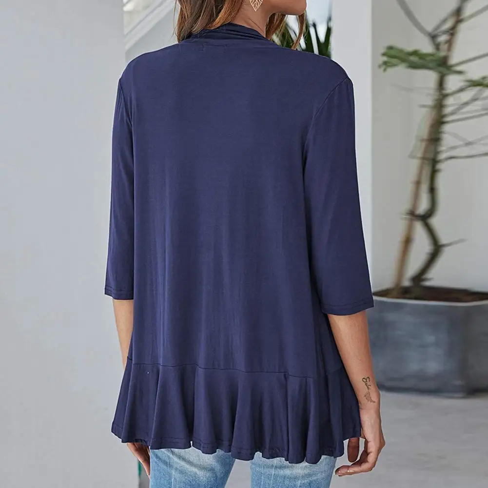 

Sweet Lady Jacket Simple Breathable Women Coat Cardigan Ruffle Autumn Jacket