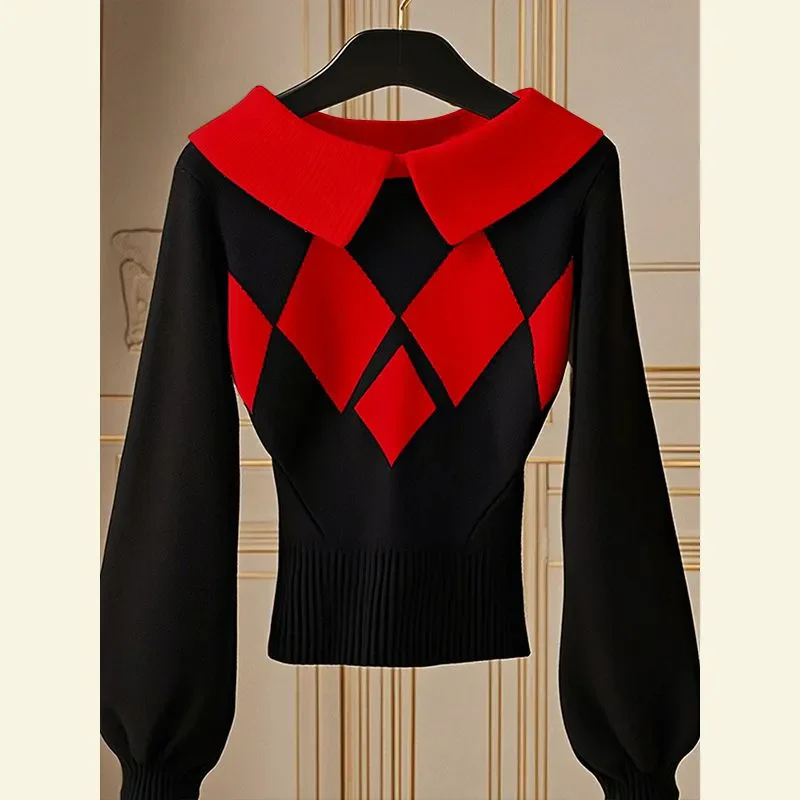 Осень-зима новый шикарный вязаный свитер женская верхняя одежда элитный