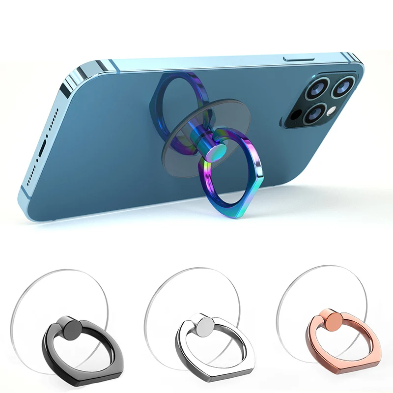 Transparent  Cell Phone Ring Holder Stand 360° Degree Rotation Clear Finger Grip Kickstand Compatible iPhones or Phone Case