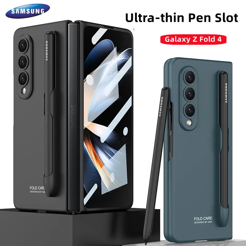 

Ultra-thin Phone Case For Samsung Galaxy Z Fold 4 5G With Pen Slot Hard PC Light Shell Anti-fingerprint Protective Funda Plain