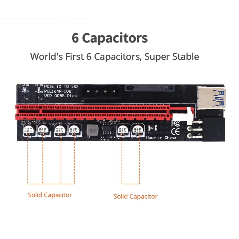 

5Pack Riser Premium New Ver 009S Plusgold Edition LED GPU Card Extender Mining Equipment Card Adapter 1X To 16X Riser