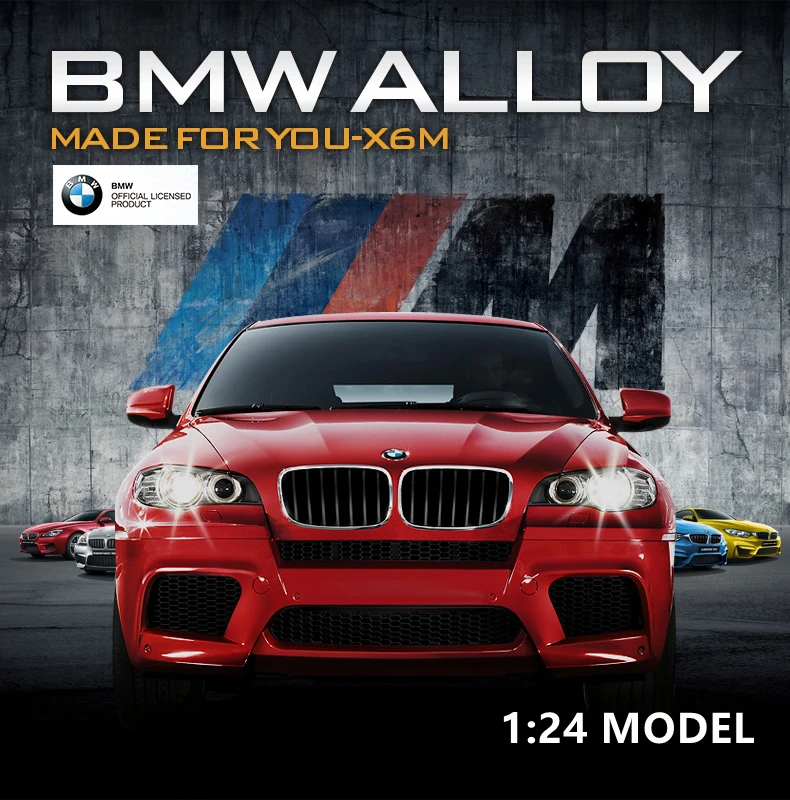 

1/24 BMW X6 X6M SUV Coupe Alloy Car Model Diecasts & Toy Metal Vehicles Car Model High Simulation Collection Childrens Toy