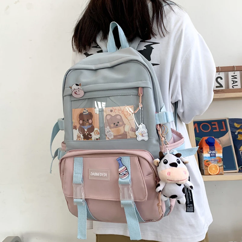New Fashion Women Backpack Kawaii Canvas Leisure Travel Bag Rucksack Bookbag for Teenager Girl Schoolbag Laptop Mochila