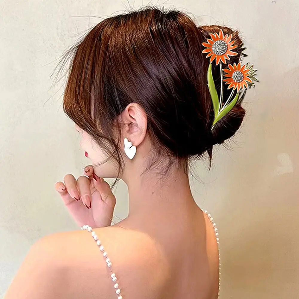 

Gift Hair Styling Tool Elegant Girl Sunflower Hair Claw Hair Grip Clip Women Large Shark Clip Korean Style Hair Clip