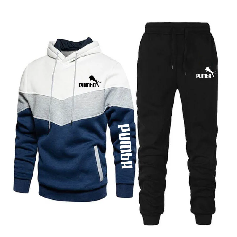2021New Men's Autumn Winter Sets Zipper Hoodie+Pants Pieces Casual Tracksuit Male Sportswear Brand Clothing Sweat Suit