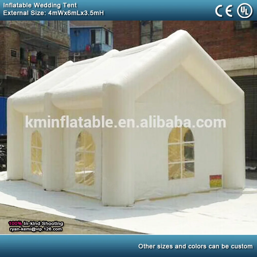 6x4x3.5mh White Inflatable Wedding Tent With Windows Giant Cover Marquee For Outdoor Events Party Roof House Room Shelter Church