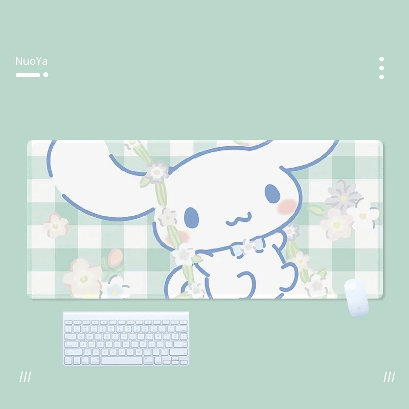 Kawaii Cinnamoroll Mouse Pad Large Gaming Mousepad Compute Mouse Mat Gamer Stitching Desk Mat XXL for PC Keyboard Mouse Carpet images - 6