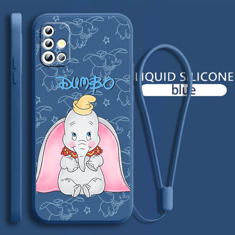

Dumbo Cute Anime For Samsung Galaxy A71 A51 A81 A91 A41 A31 A21S A11 A01 A50 A30 A20S Liquid Rope Soft Phone Case Coque Capa