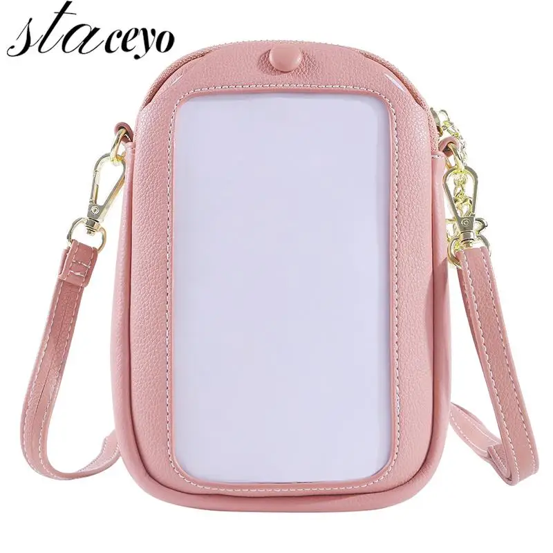 

Crossbody Shoulder Bags For Women Pu Leather Brand Designer Female Small Cell Phone Bag Ladies Mini Messenger Purse Touchable
