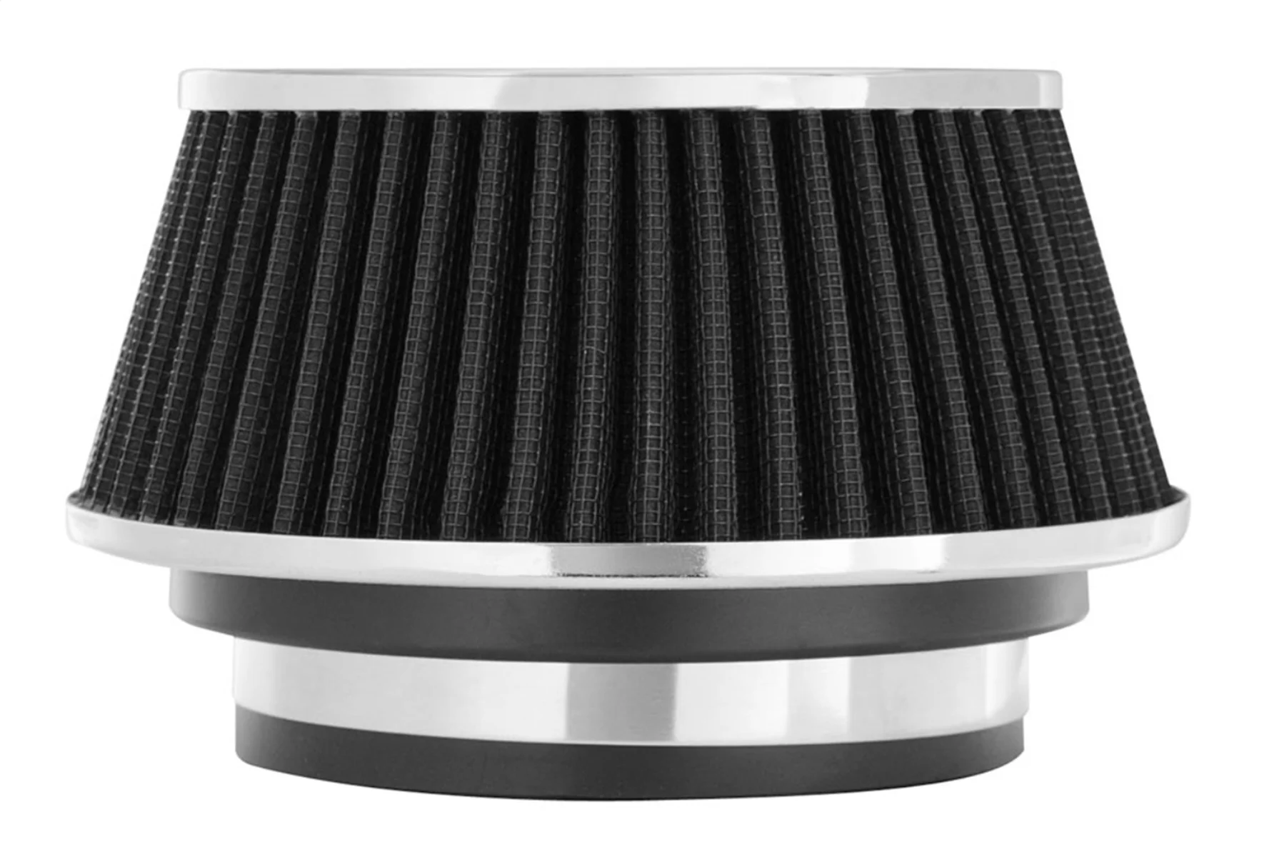 

Universal Clamp-On Air Filter: High Performance, Washable Filter: Round Reverse Tapered; 3 in/3.5 in/4 in Flange