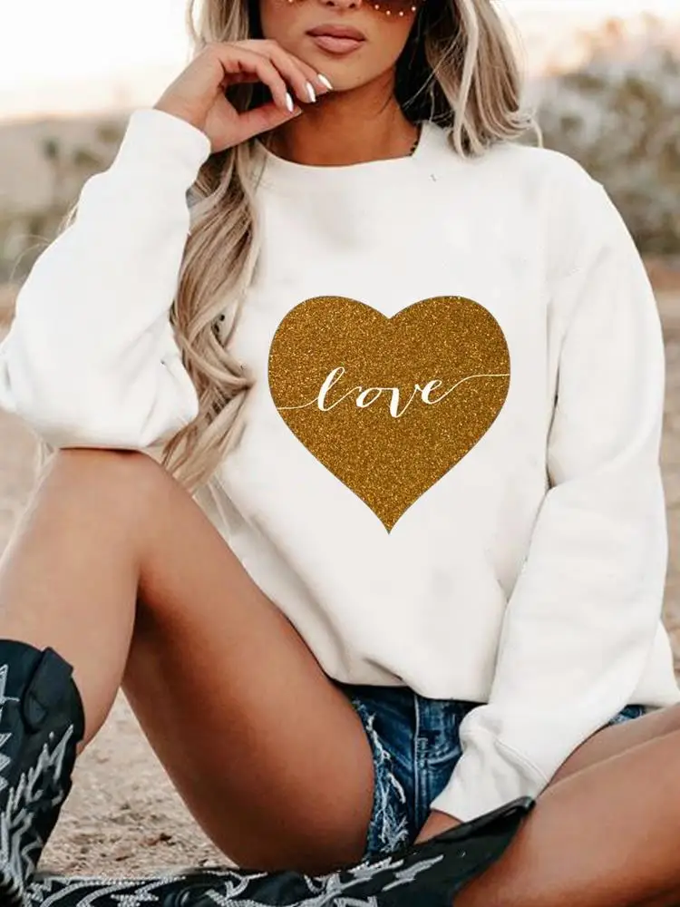 

Love Letter Valentine Women Casual Fashion Autumn Spring Clothing Woman Female Graphic Pullovers Hoodies Print Sweatshirts
