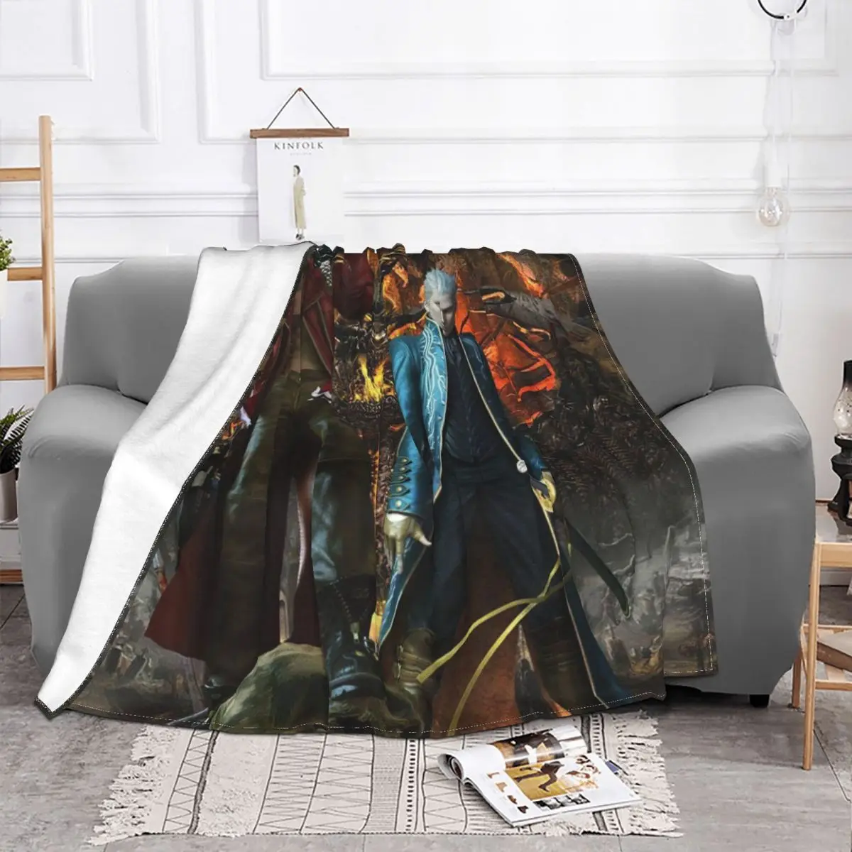Одеяла D-Devil May Cry для видеоигр флисовые украшения дышащие мягкие пледы покрывала