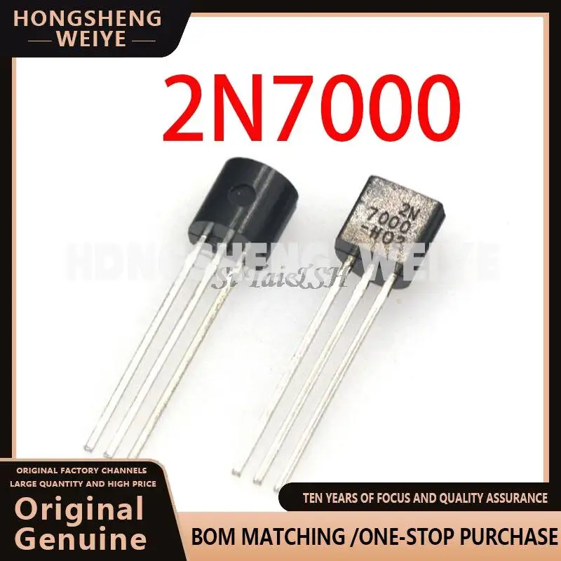 

100%new 20PCS/LOT 2N7000 TO92 Small Signal MOSFET 200 mAmps, 60 Volts N-Channel TO-92 New