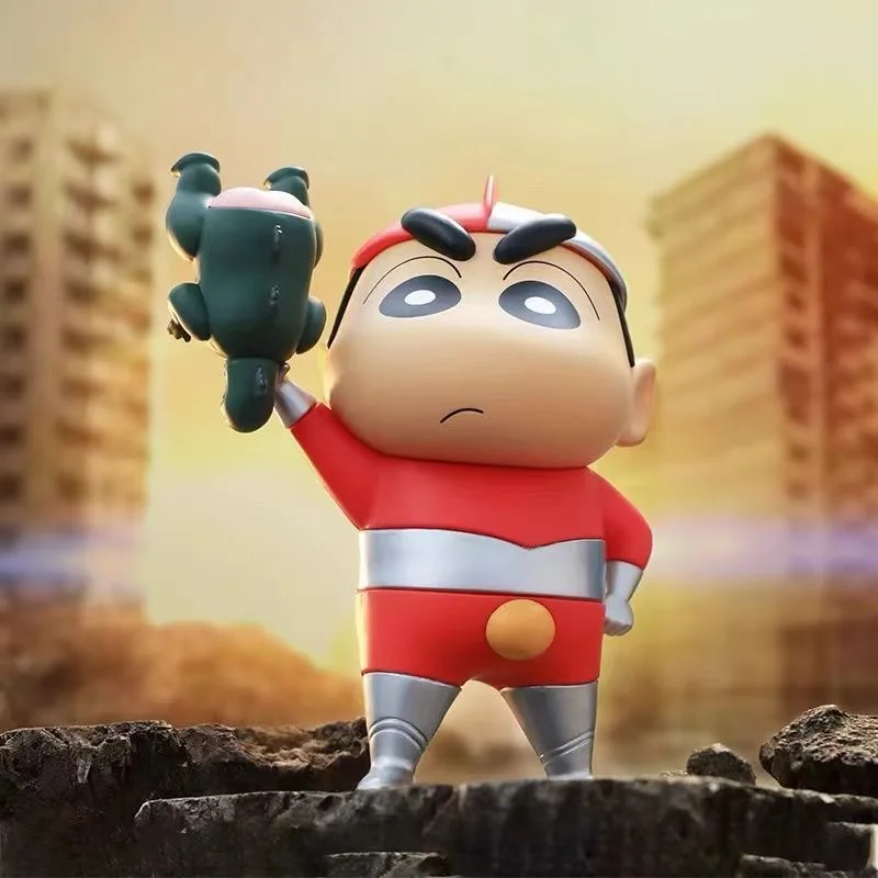 

13CM Anime Crayon Shin Chan Cos Ultraman Action Figure Bare fart monster PVC Collection For Birthday Christmas Model Toys Gifts