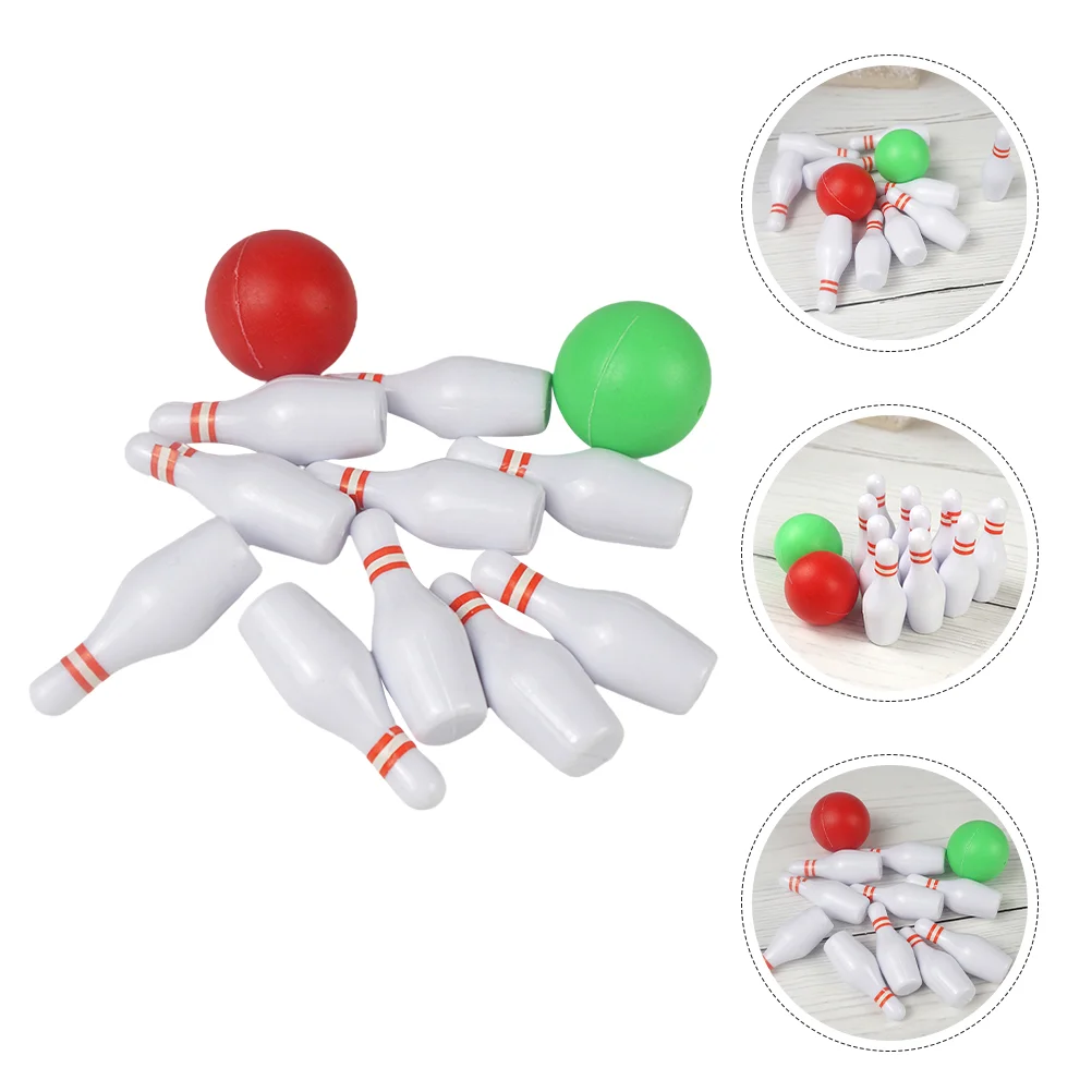 1 set of Miniature Bowling Set Mini Bowling Game Bowling Ball Toys House Decor