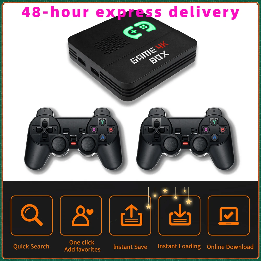 Genuine I5 Dual System 4K HD Gaming Console 6700+ Games with 2 Wireless Controller for Android Retro  TV Box Video Game Player