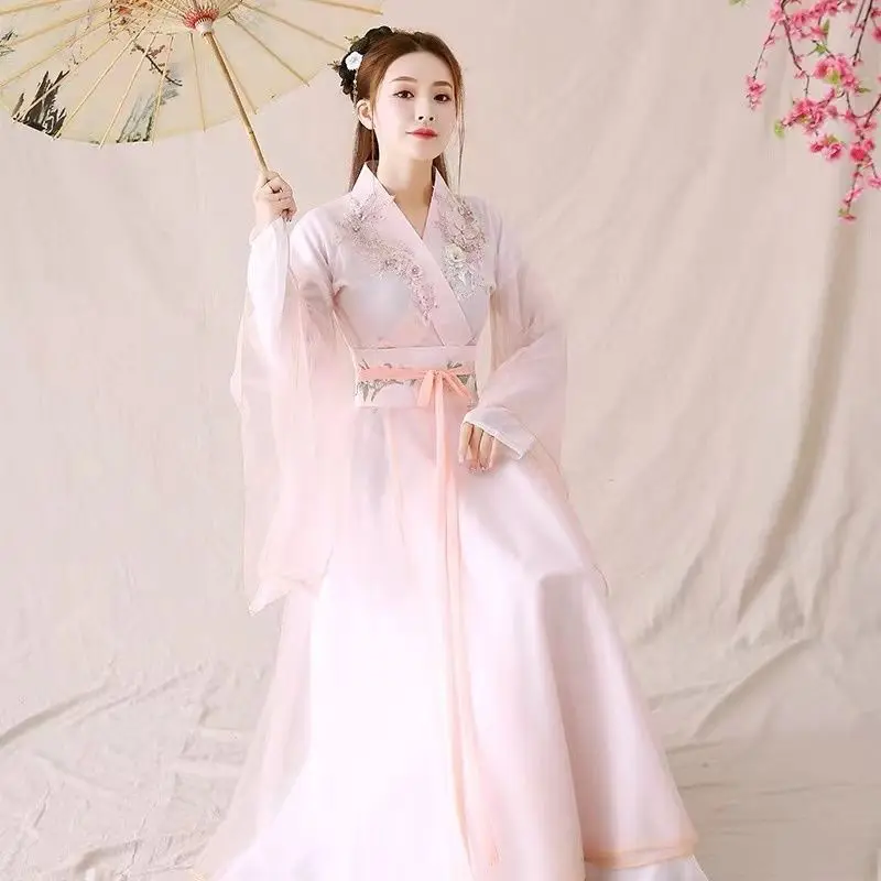 JUSTSAIYA Chinese Style Hanfu Traditional Dance Costume Han Dynasty Princess Clothing Oriental Tang Dynasty Fairy Dresses Outfit