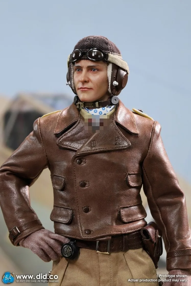 

1/6 DID D80154 WWII Star of Africa Pilot Hero Hans Joachim Marseille E60060 Fashion Leather Coat Top For 12inch Slim Body Figure