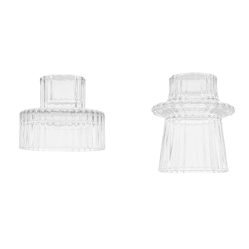 4 шт. стеклянные подсвечники 2 разных размеров современный рифленый дизайн