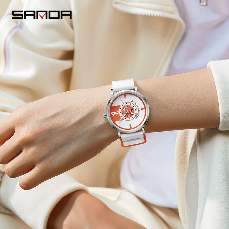 SANDA Brand Fashion Personality Simple Quartz Wristwatches Silicone Strap 50M Waterproof Outdoor Sports Watch Relogio Masculino enlarge