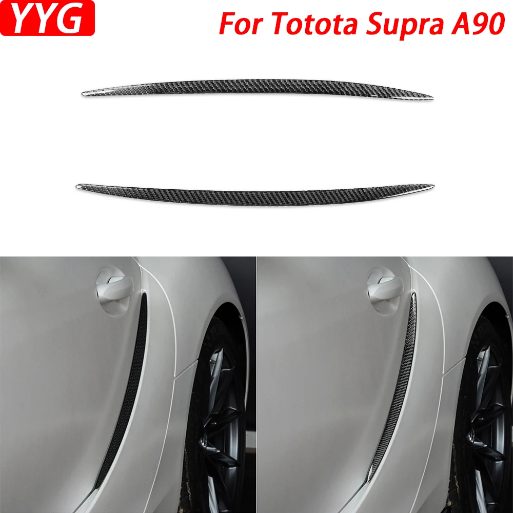 

For Toyota Supra A90 2019-2022 Real Carbon Fiber Outside Door Air Outlet Decorative Strips Car Decoration Accessories Sticker