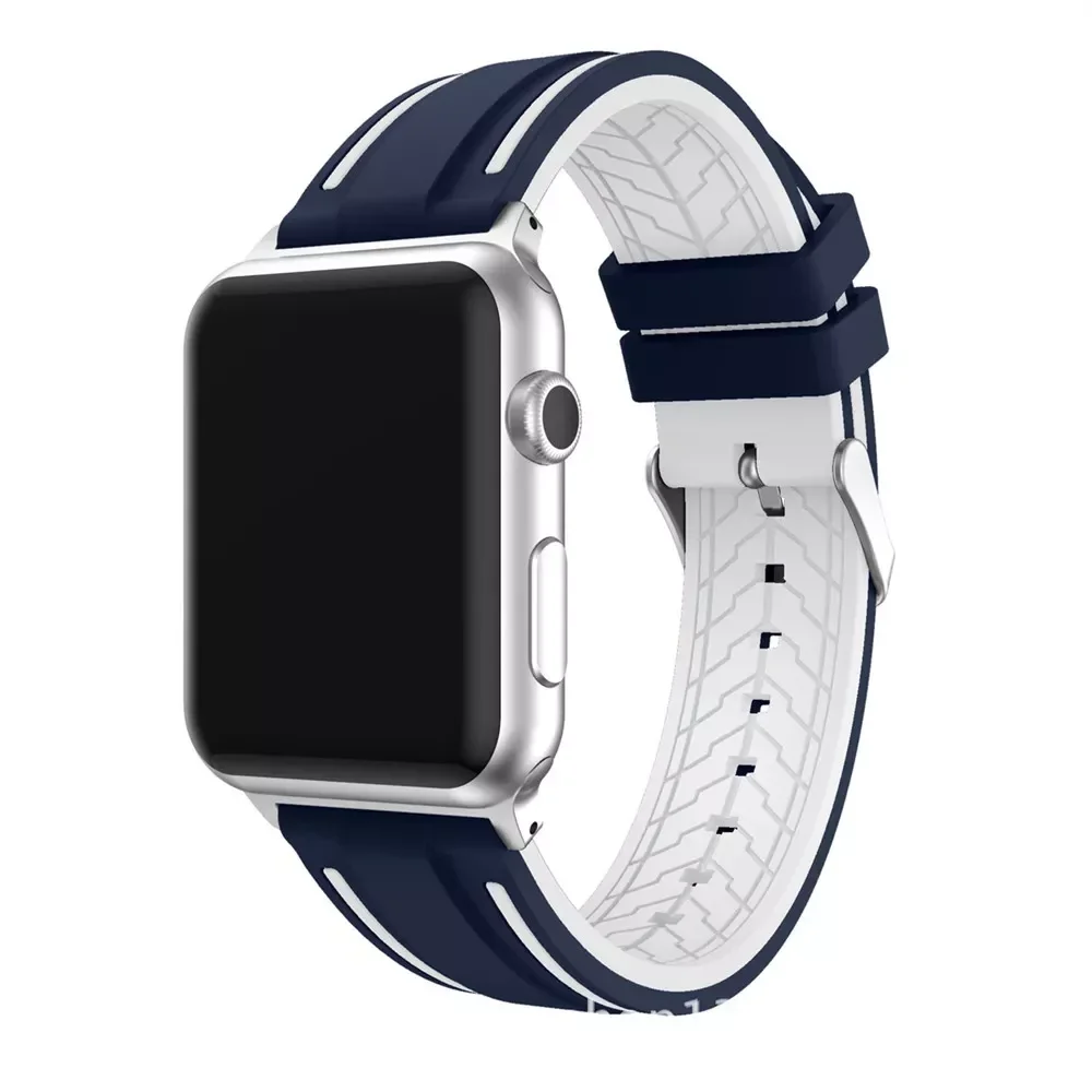Ремешок силиконовый для Apple Watch band 44 мм 40 45 41 38 42 браслет наручных часов iWatch Series 3 4 5 6