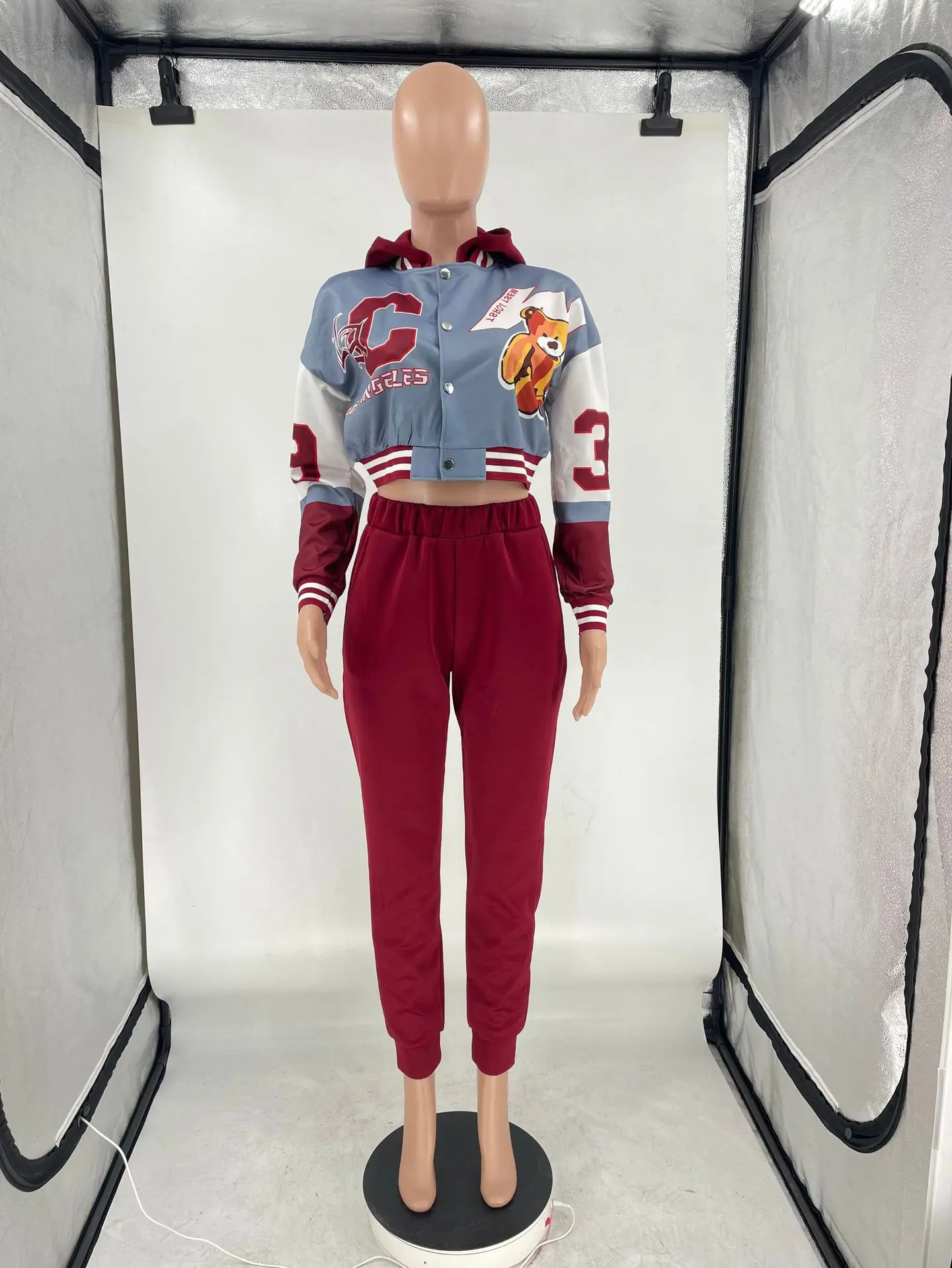 Новый Модный женский костюм с принтом пальто длинным рукавом и повседневная