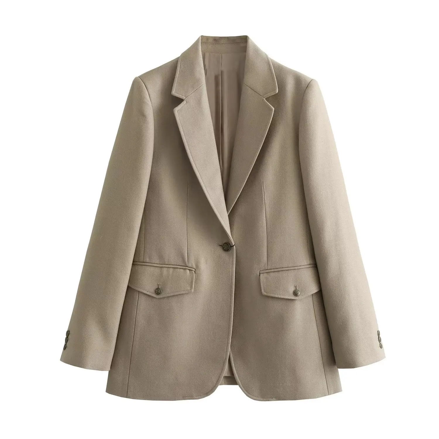 

Женский винтажный блейзер с длинными рукавами и карманами