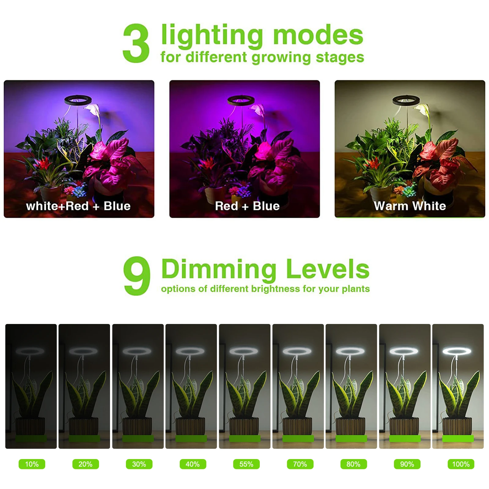 ZK30 Наземный светильник для растений с возможностью регулировки яркости кольцо