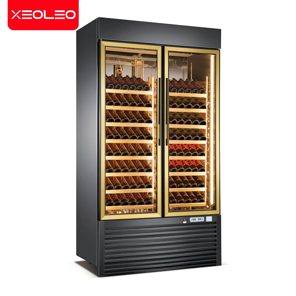 XEOLEO коммерческий 950L роскошный охладитель для вина с двумя дверцами 2 м встроенные