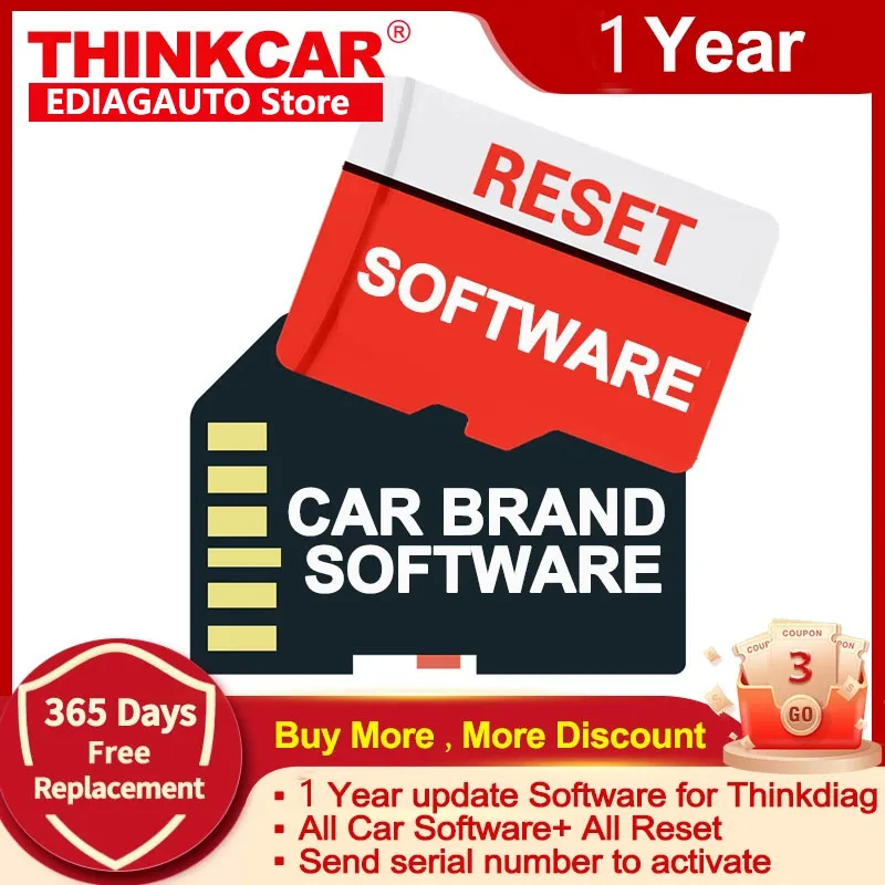 THINKCAR Thinkdiag 1 Year Update ALL Software and 15 Resets Softwares Free For All Cars Supported Maintence Services