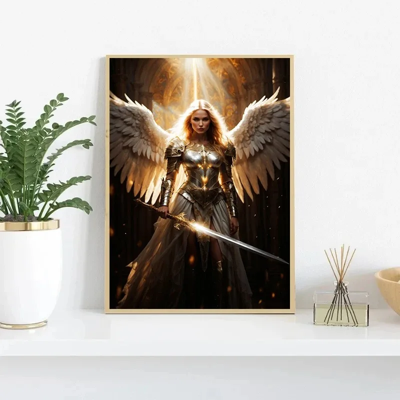 Фэнтезийный Художественный Постер С Архангами Для Женщин Золотыми Крыльями
