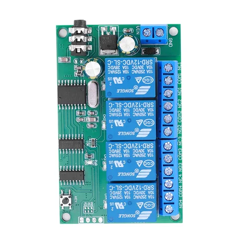 AD22B04 4-канальный декодер тонального сигнала DTMF, реле дистанционного управления, 12 В постоянного тока, без блокировки/самоблокировки/блокировки/задержка времени для умного дома