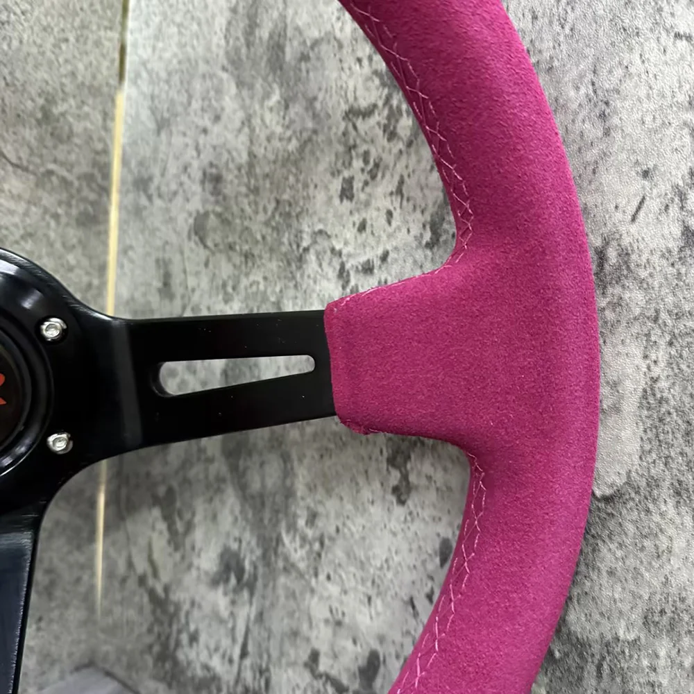 TIYPEOR Спортивное розовое рулевое колесо для гоночного автомобиля с кнопкой