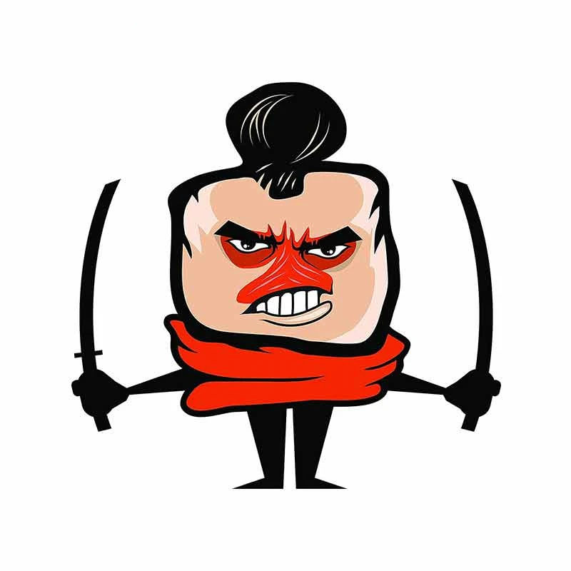 

Interesting Samurai Cartoon Car Sticker PVC Bumper Windshield Fitting Motorcycle Laptop Computer Decoration Exquisite Auto Decal