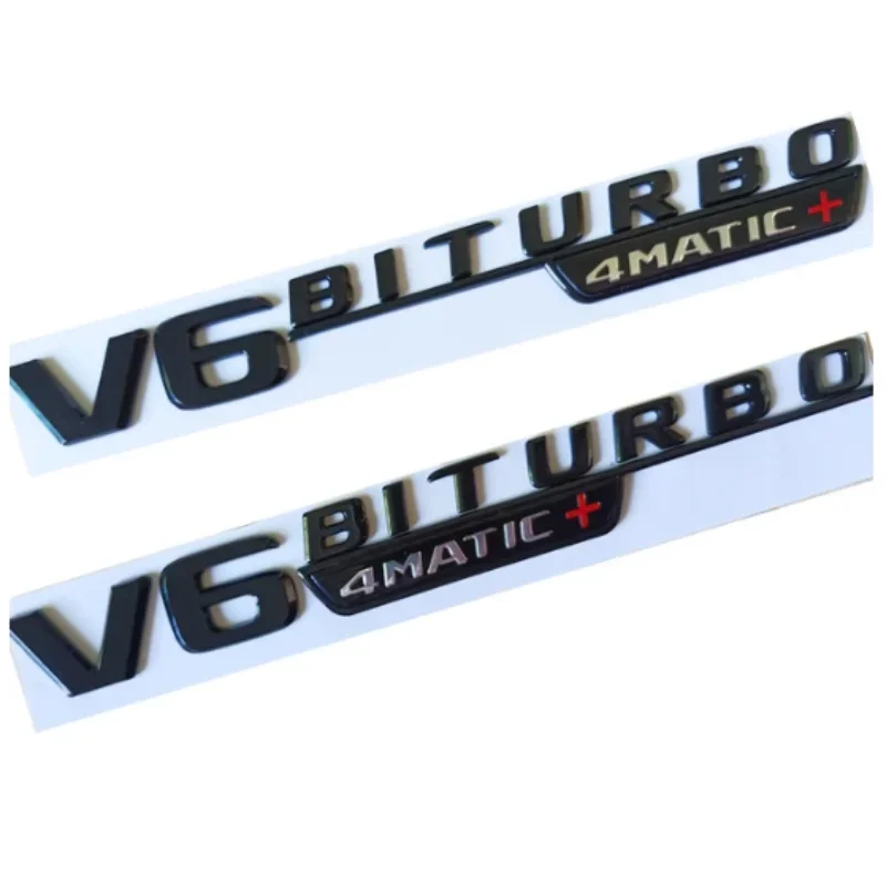 Глянцевая черная хромированная эмблема Metta Black для Mercedes-Benz V6 BITURBO 4MATIC+ — наклейка на крыло автомобиля, стикер с двойным турбонаддувом (art.: 3920db36aa9f9) - 3920db36aa9f9