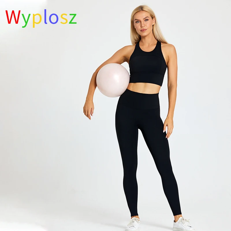 Wyplosz Yoga Sportswear Gym Clothing Women Sport Suit Fitness Tracksuit 2 Piece Set High Elasticity Quick-Drying Nude Pants Bras