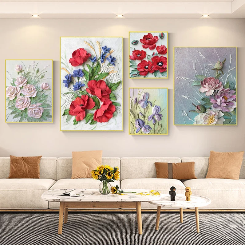 

Abstract Painting Art Flower Whitepaper Poster HD Quality Wall Art Retro Posters For Home Decor Art Wall Stickers