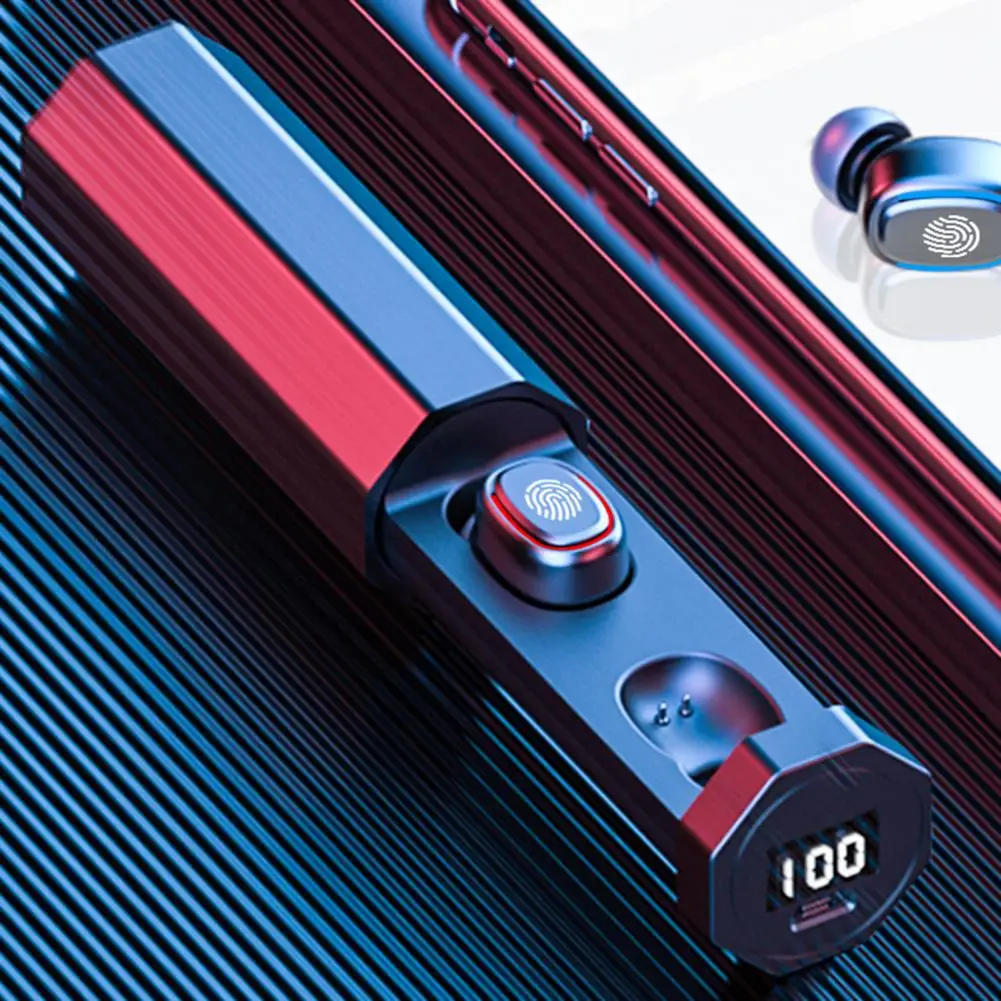 

Беспроводные наушники со светодиодным цифровым дисплеем и сканером отпечатков пальцев, сабвуфер, интеллектуальное прослушивание музыки, ...