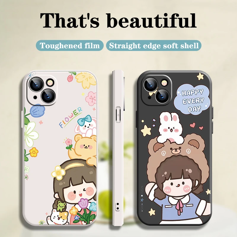 

Cartoon Girl Phone Case For iPhone 8 Case SE 2020 8 8p Plus X Xr Xs 6 6s 7 7P 12 11 13 Max Pro Mini Tysi6 Funda Pixel Plain