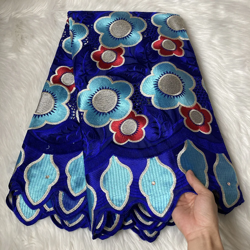 

2022 Graceful Guipure Smooth Cotton Embroidery Lace Fabric Good Looking Nigeria Rhinestone Textile Diy Party Dress 99236B7