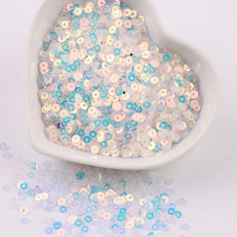

3mm golden light flat piece with hole sequins handmade diy French embroidery hand-sewn accessories beaded piece